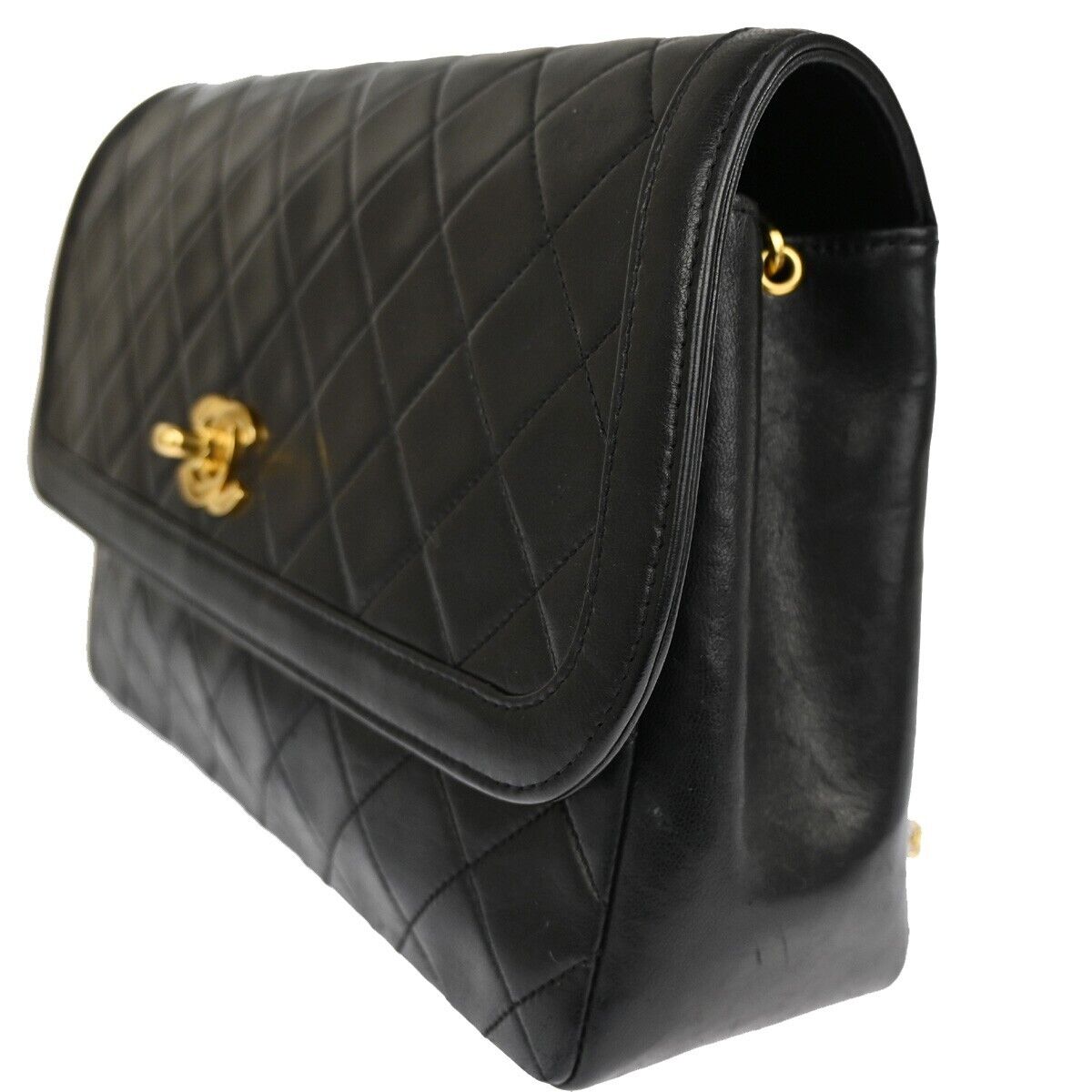 Chanel Matelassé Black Leather Shoulder Bag