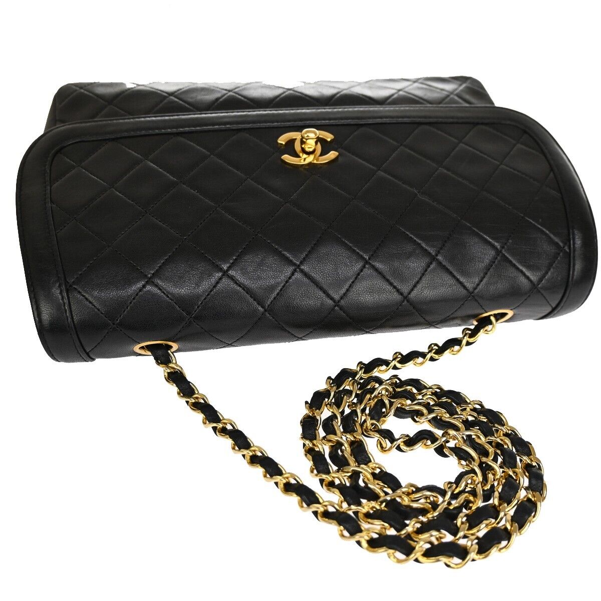 Chanel Matelassé Black Leather Shoulder Bag