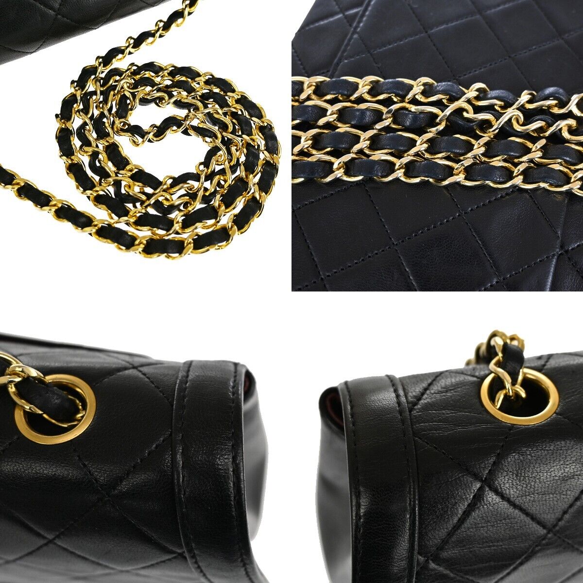 Chanel Matelassé Black Leather Shoulder Bag