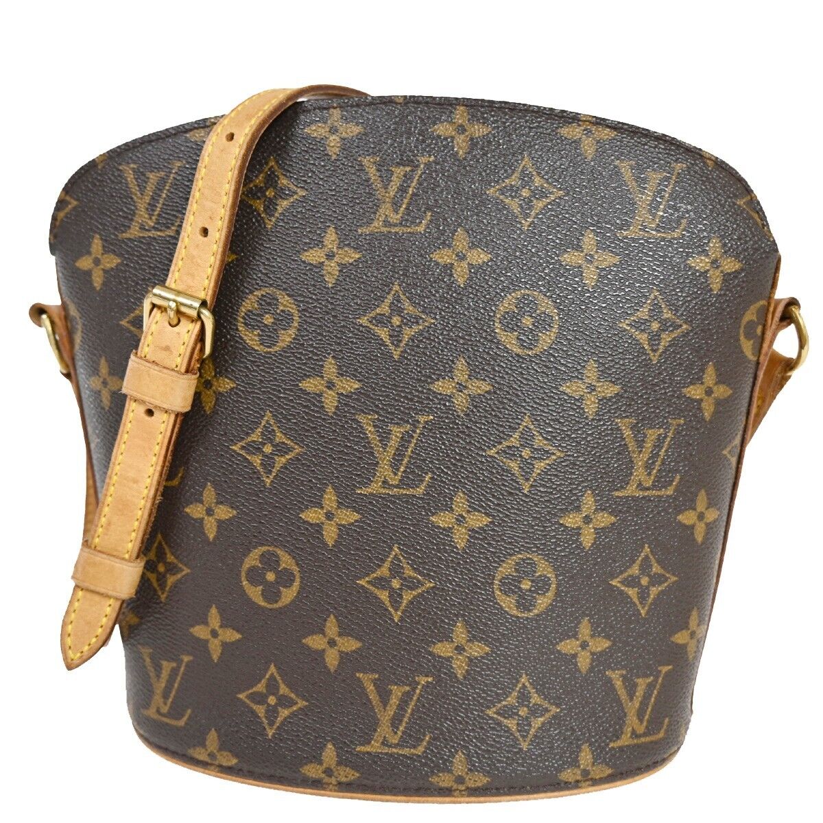 Louis Vuitton Drouot Brown Canvas Shoulder Bag