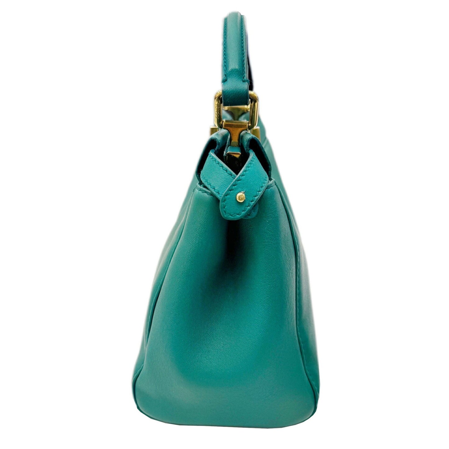 Fendi Peekaboo Green Leather Hand Bag