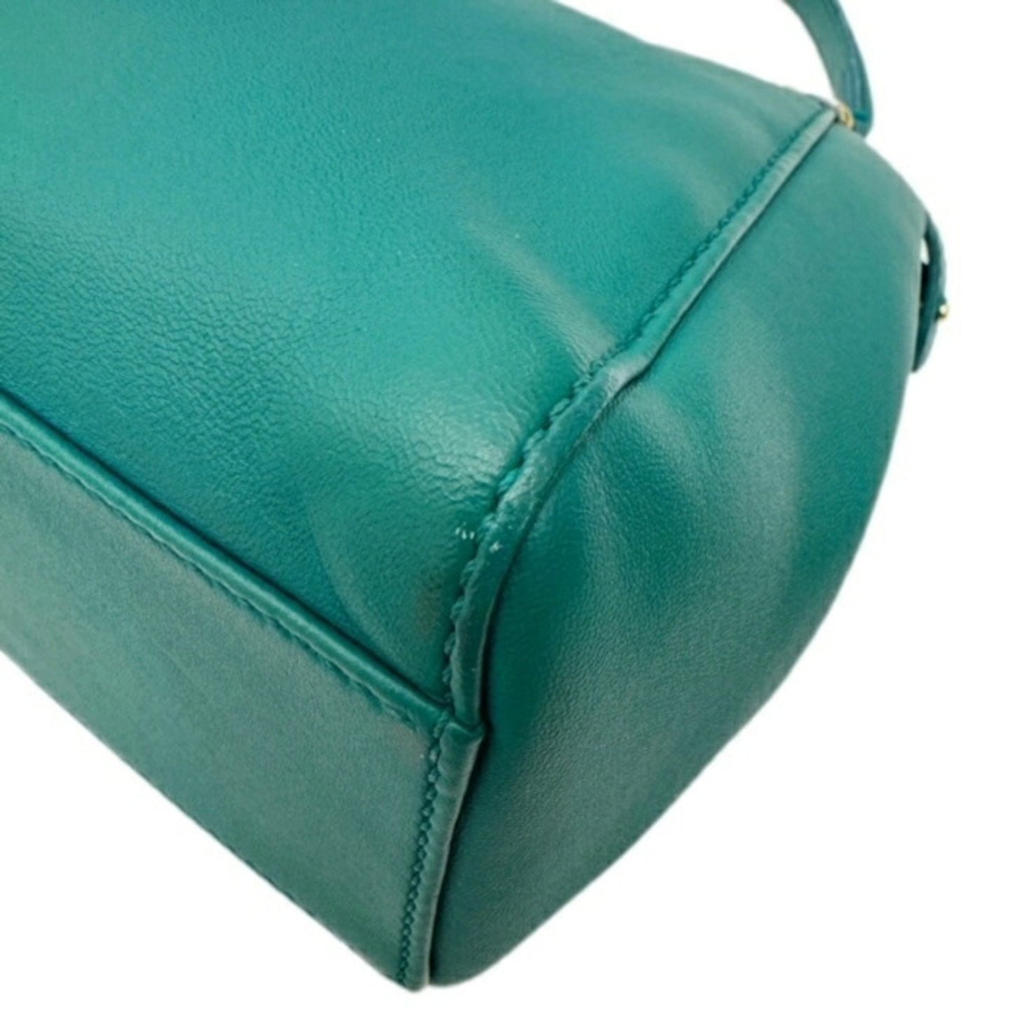 Fendi Peekaboo Green Leather Hand Bag