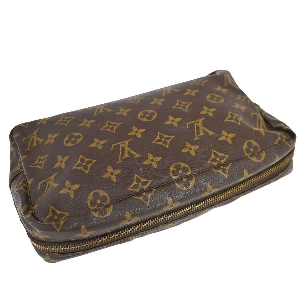 Louis Vuitton Trousse Toilette 28 Brown Canvas Clutch Bag