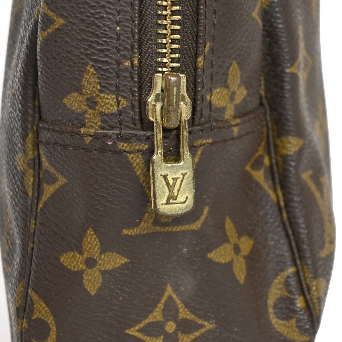 Louis Vuitton Trousse Toilette 28 Brown Canvas Clutch Bag