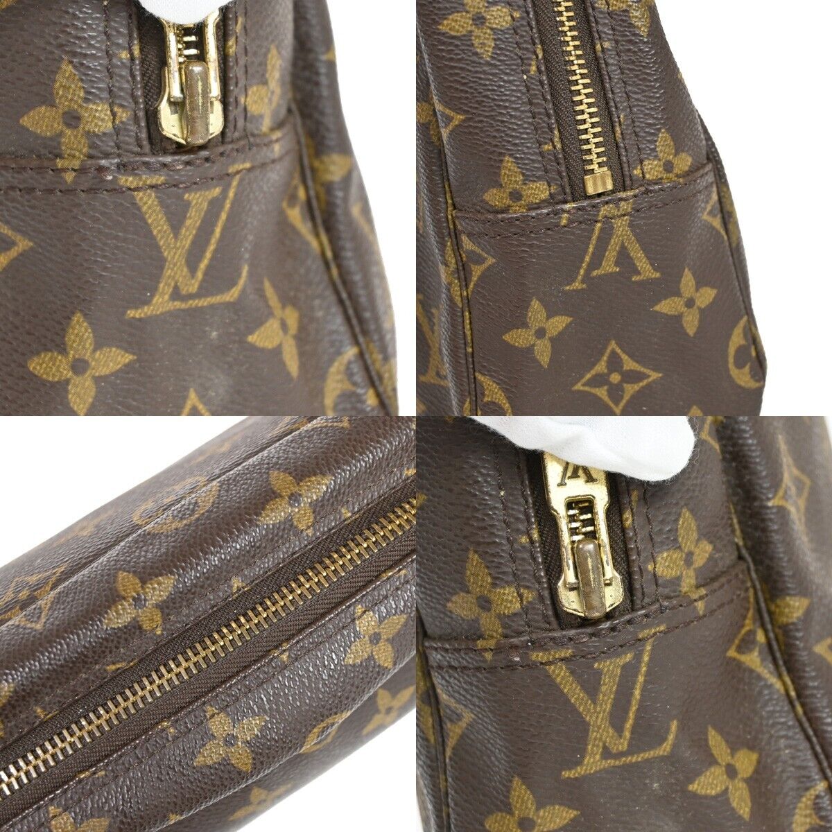 Louis Vuitton Trousse Toilette 28 Brown Canvas Clutch Bag