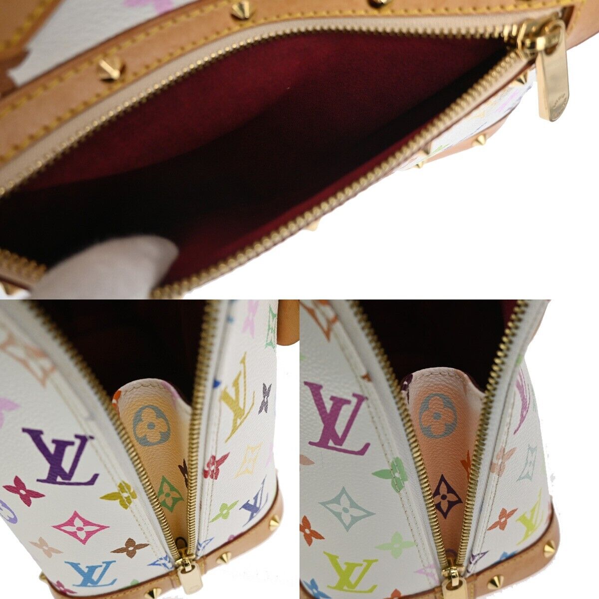 Louis Vuitton Alma White Canvas Hand Bag