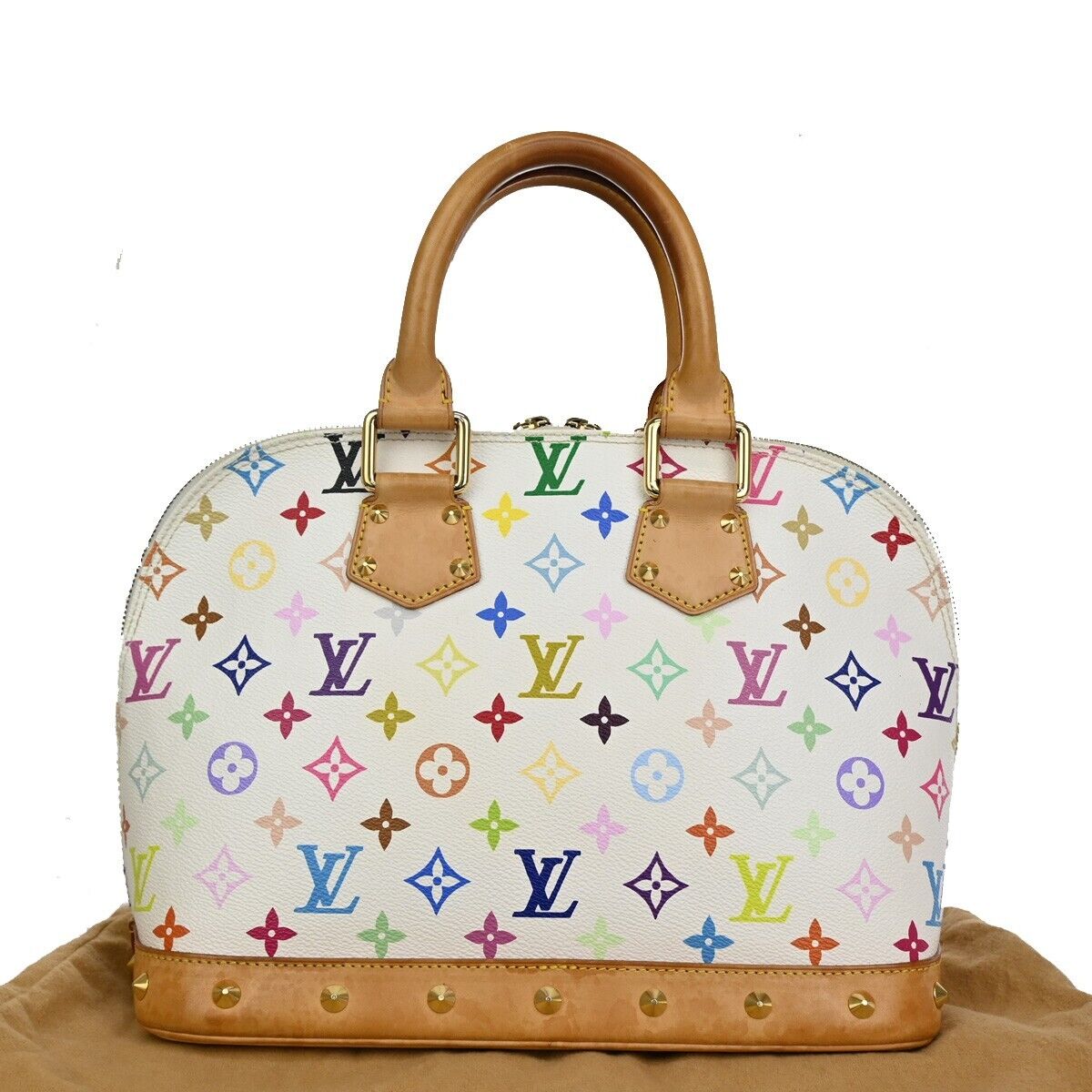 Louis Vuitton Alma White Canvas Hand Bag