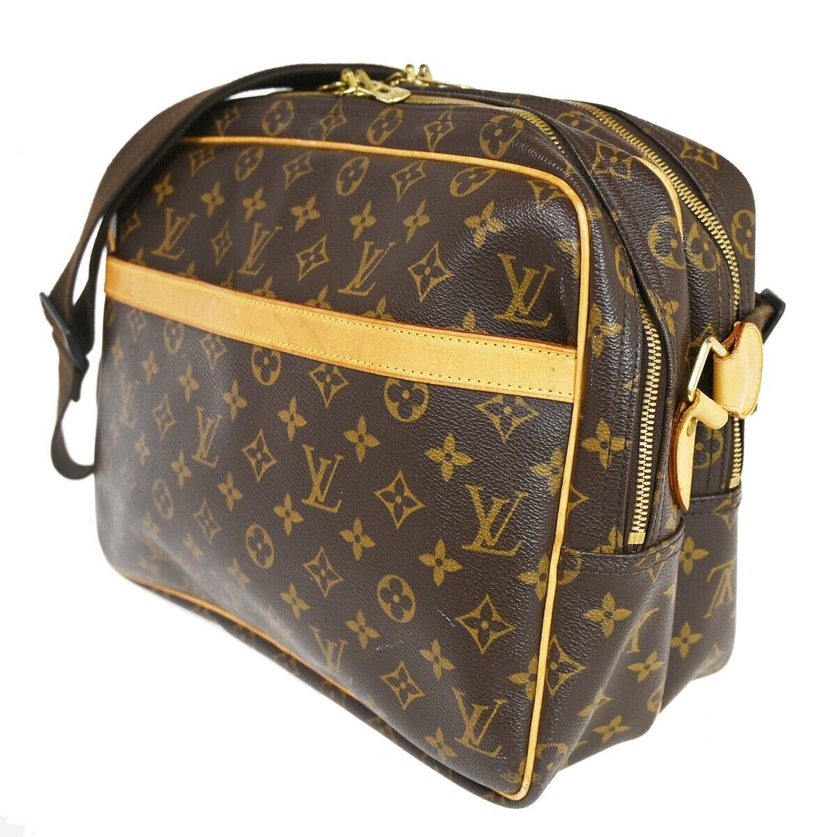 Louis Vuitton Reporter Brown Canvas Shoulder Bag