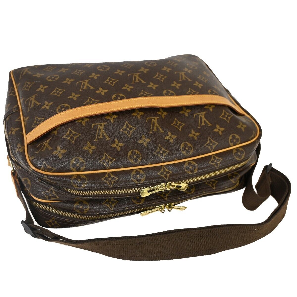 Louis Vuitton Reporter Brown Canvas Shoulder Bag