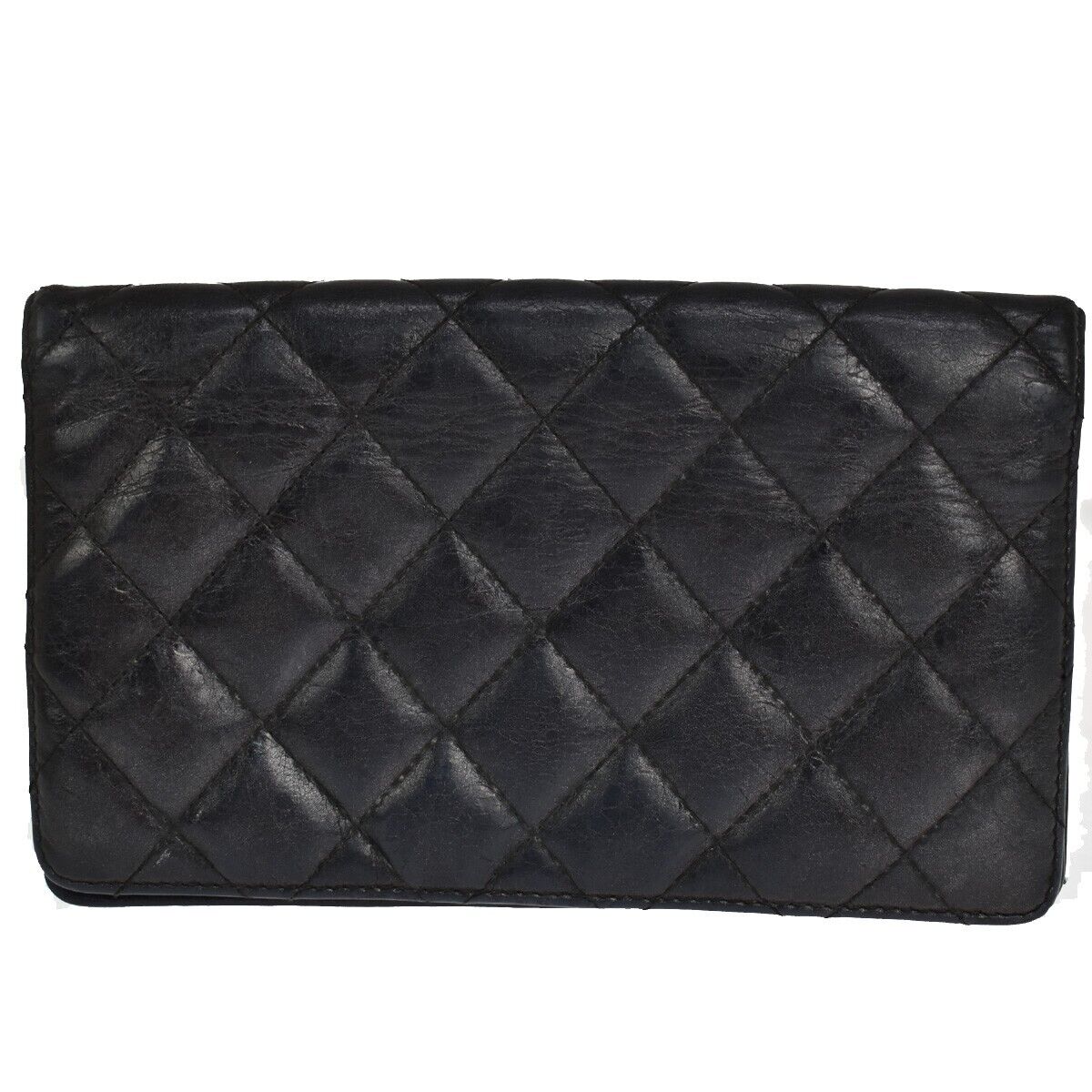 Chanel 2,55 Black Leather Wallet Accessories