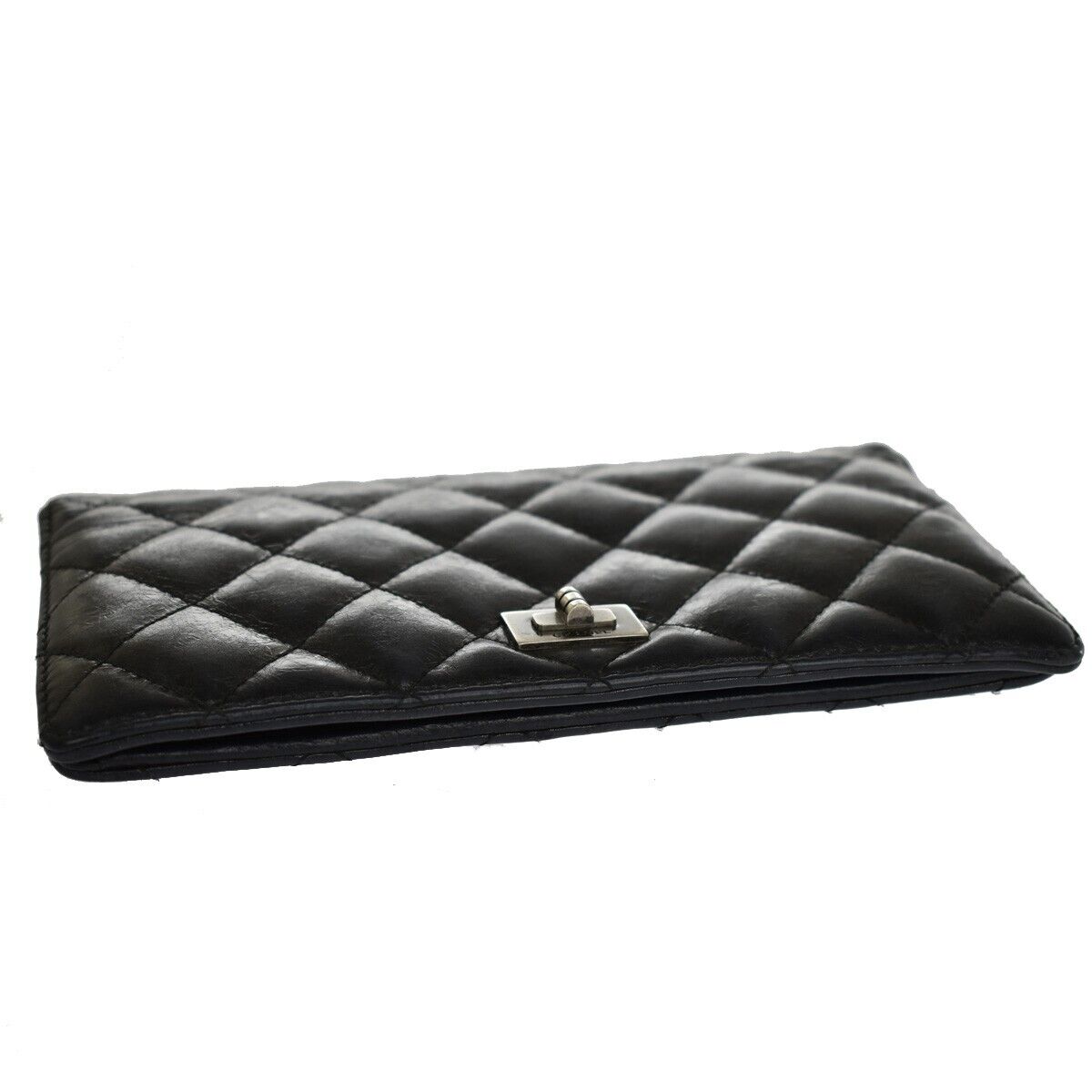 Chanel 2,55 Black Leather Wallet Accessories