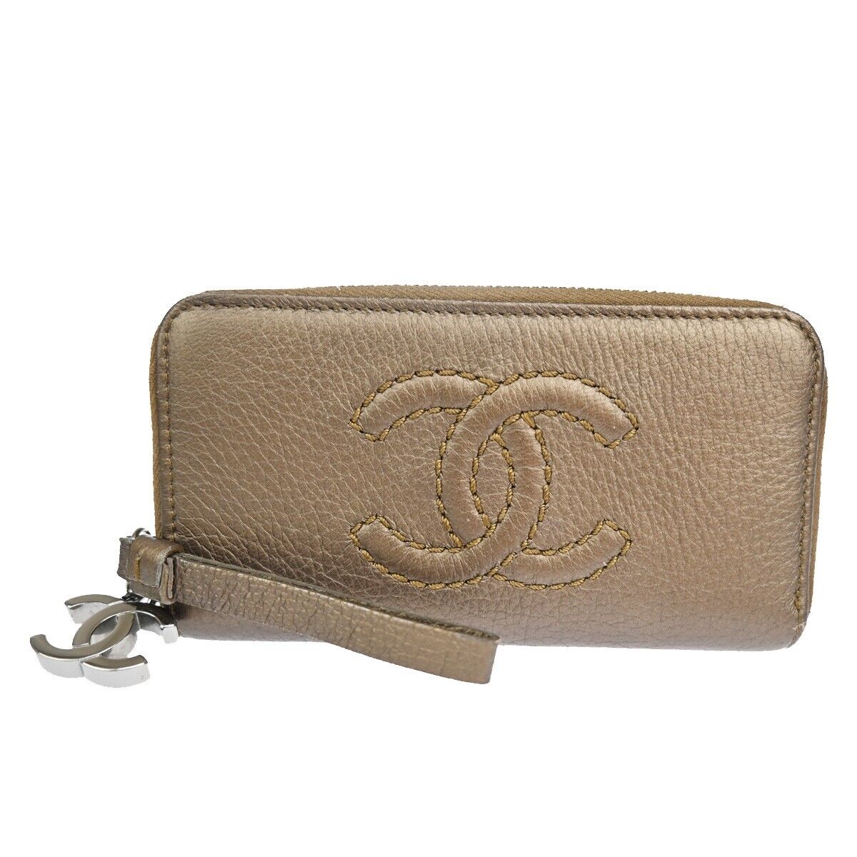 Chanel Zip around wallet Brown Leather Wallet Accessories