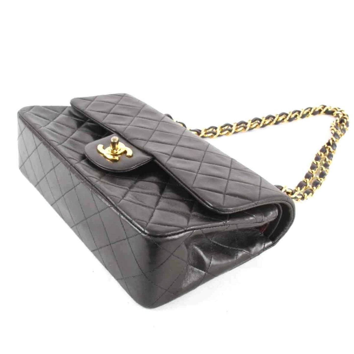 Chanel Double flap Black Leather Shoulder Bag