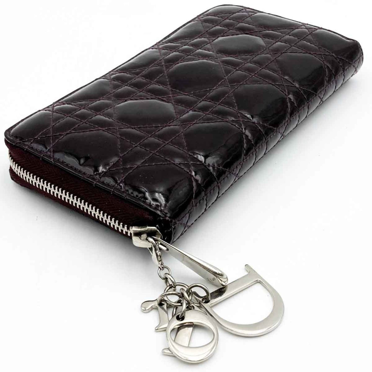 Dior Lady Dior Purple Leather Wallet Accessories