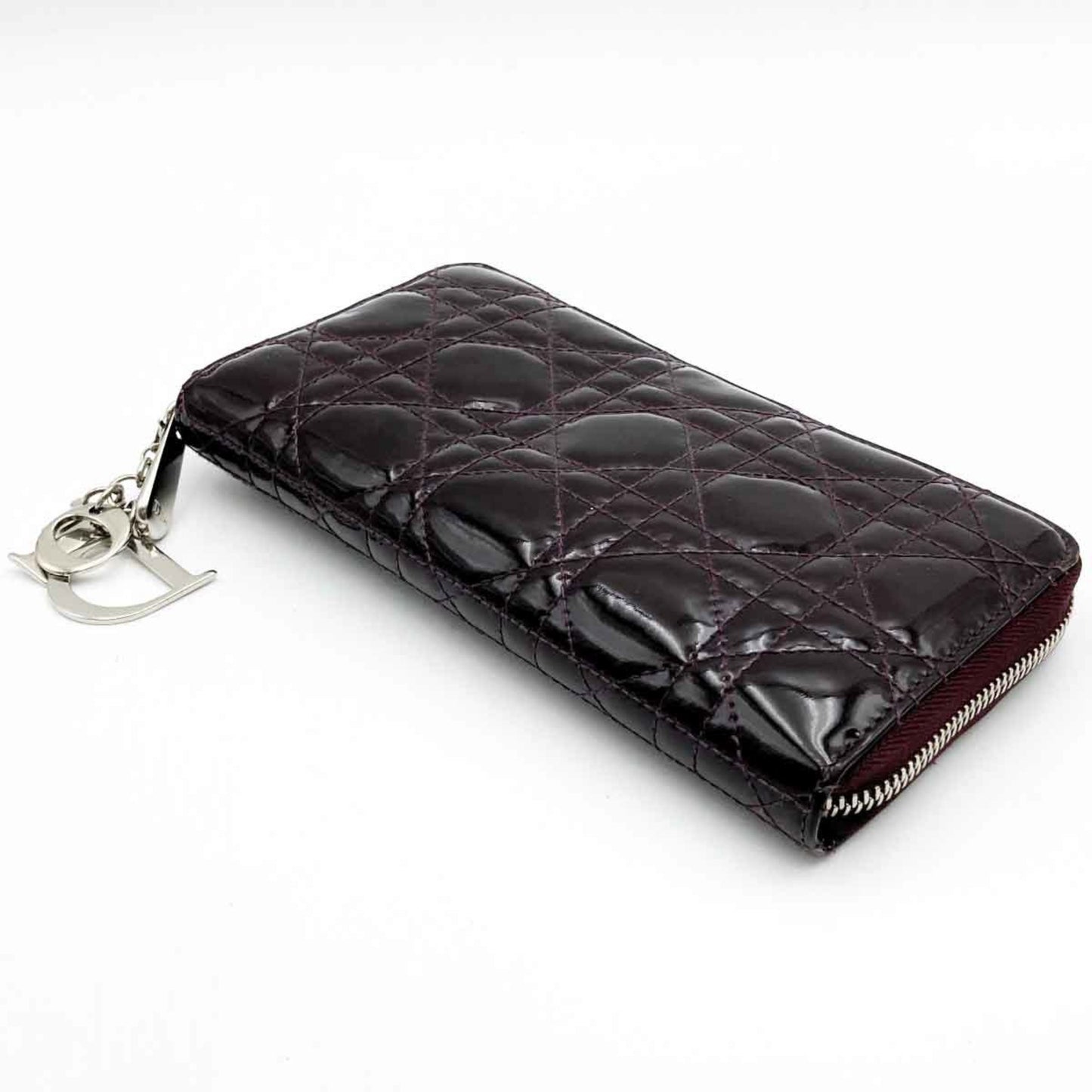 Dior Lady Dior Purple Leather Wallet Accessories