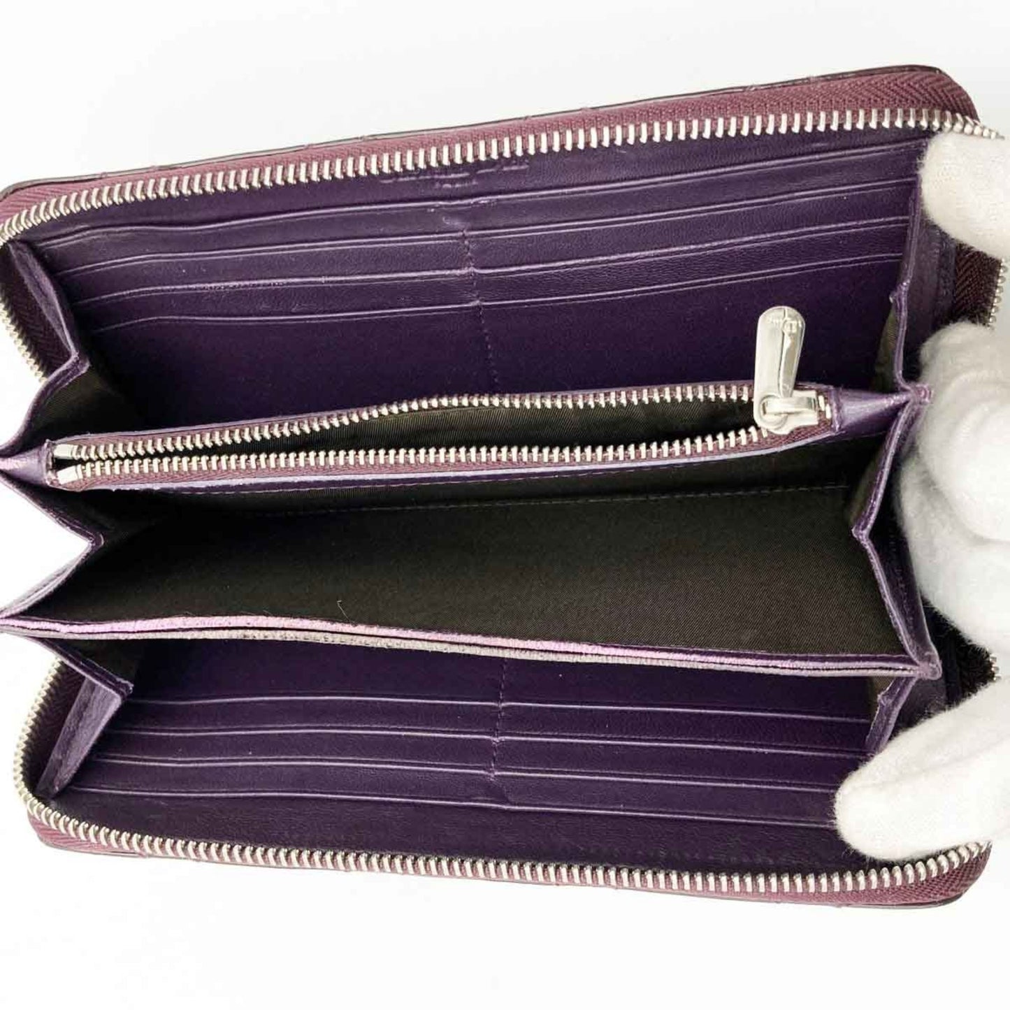 Dior Lady Dior Purple Leather Wallet Accessories