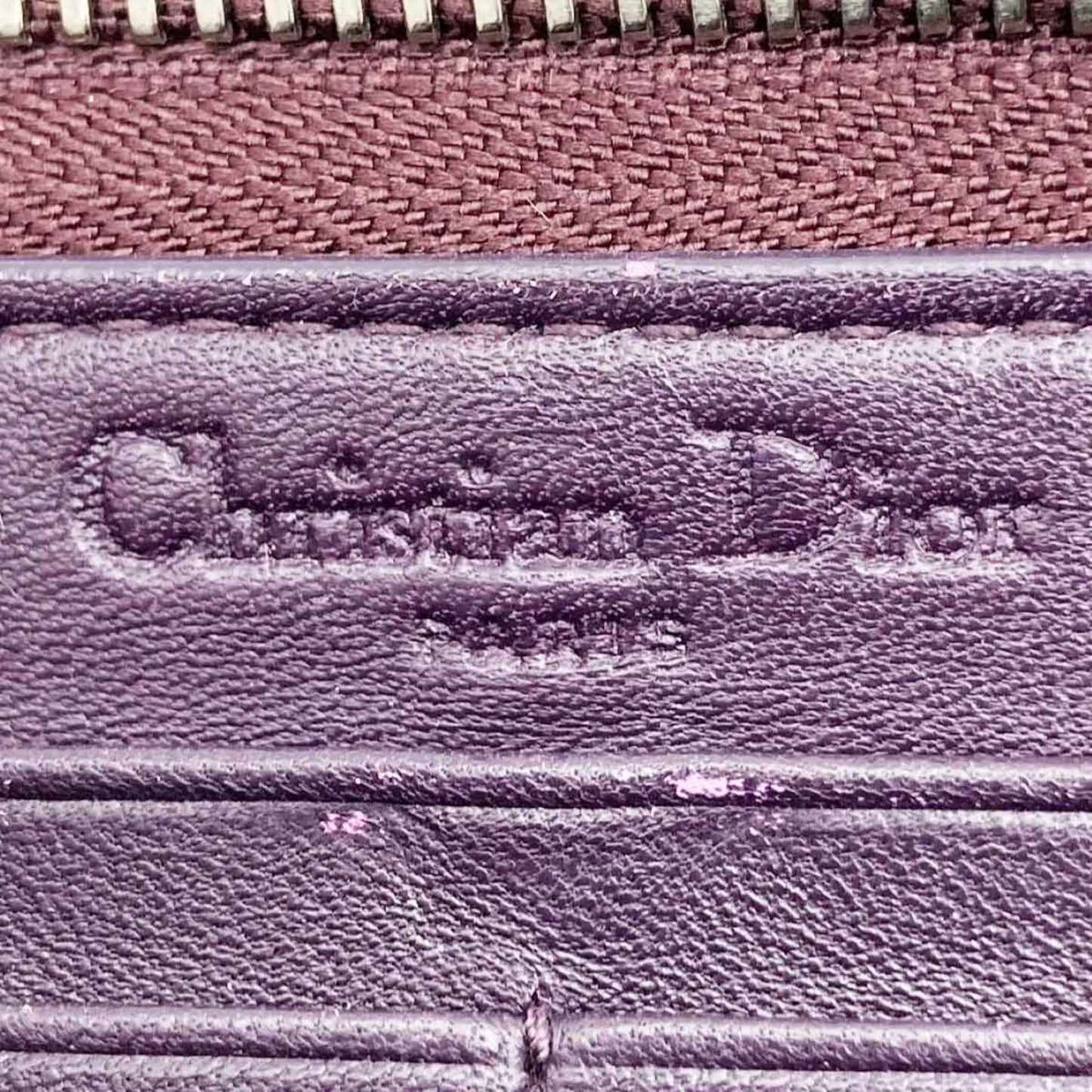 Dior Lady Dior Purple Leather Wallet Accessories