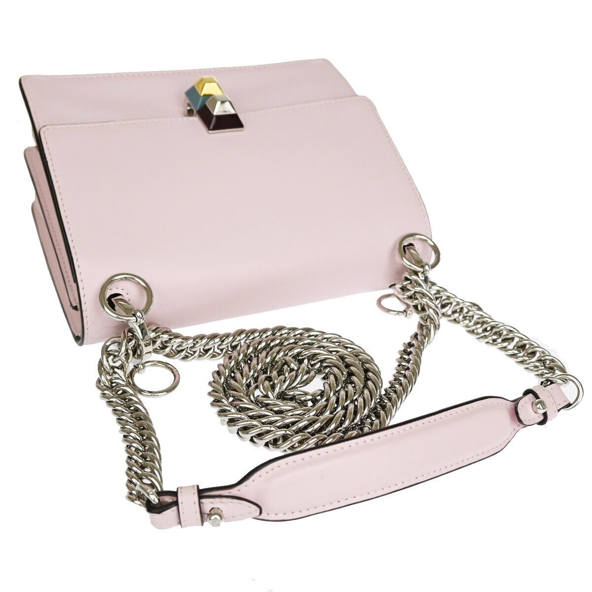 Fendi Kan I Pink Leather Shoulder Bag