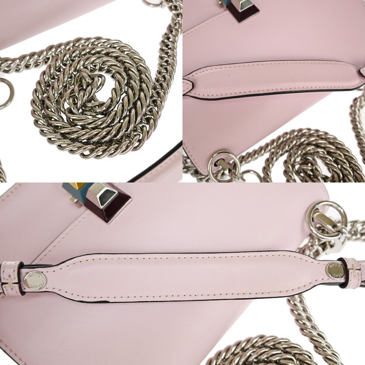 Fendi Kan I Pink Leather Shoulder Bag